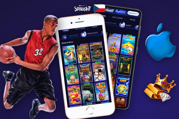 Ruka drží iPhone s aplikací Spinight připravenou ke stažení v App Store