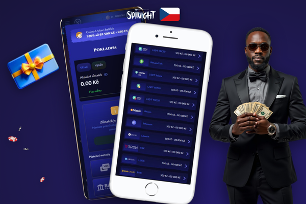 Spinight Casino výběr – pokladna s polem pro částku a výběrem platební metody