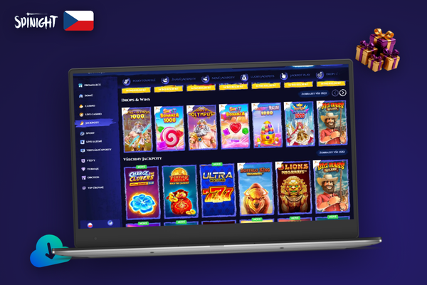 Spinight pro PC spuštěný na Windows 11 s přehlednou hlavní nabídkou a dlaždicemi her